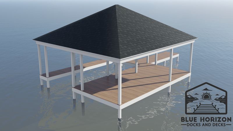 The Cleveland dock blueprint &mdash; hip-roof covered slip