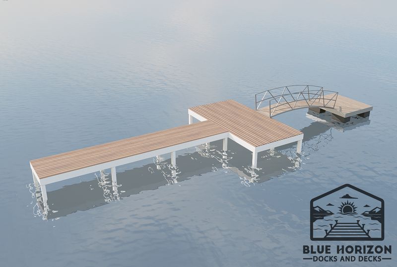 Hybrid dock blueprint &mdash; open deck with covered PWC slip