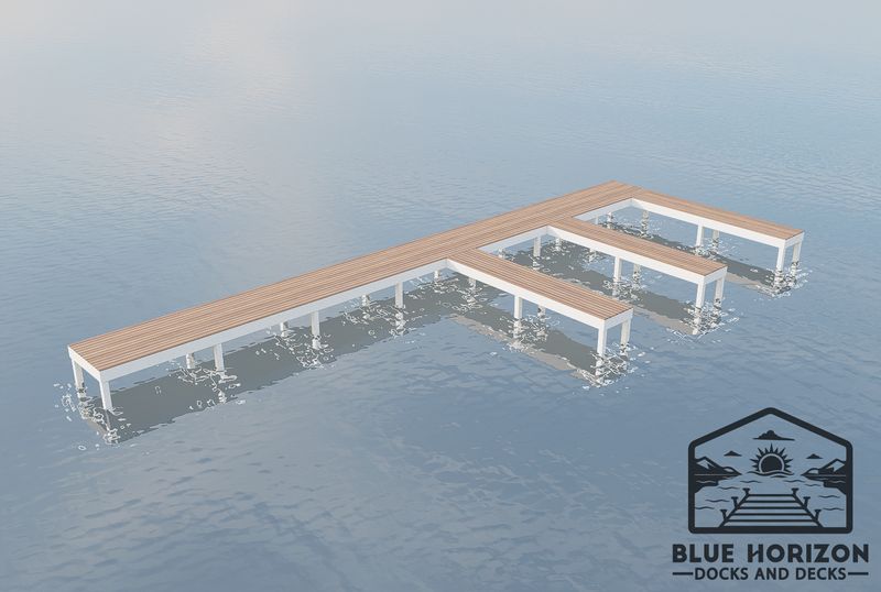 The Landing dock blueprint &mdash; open T-platform with no roof
