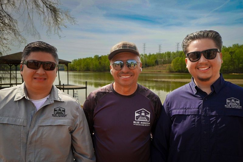Christian, Sergio Sr and Sergio Jr Rodriguez — the Blue Horizon Docks and Decks team