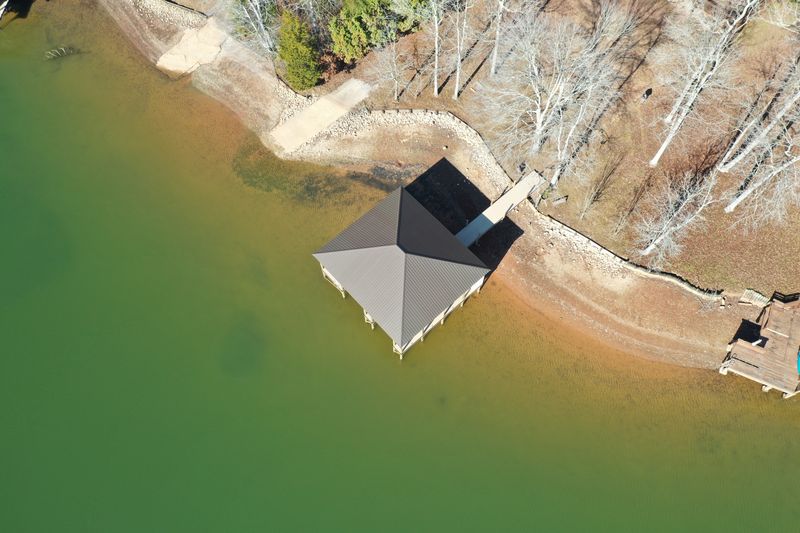 Pile-driven fixed dock on Cherokee Lake by Blue Horizon Docks and Decks